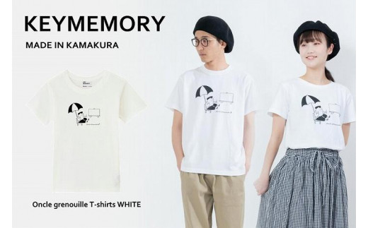 【KEYMEMORY鎌倉】GrenouilleイラストTシャツ WHITE