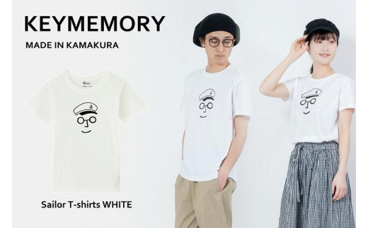 KEYMEMORY鎌倉】セーラー帽イラストTシャツ WHITE - 神奈川県鎌倉市