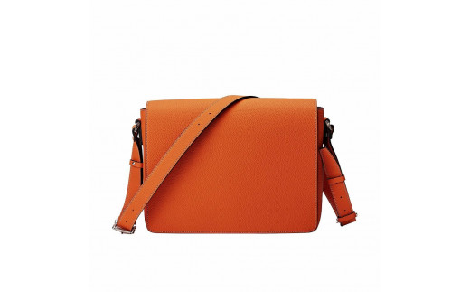 【兵庫県豊岡市】豊岡鞄 かぶせショルダーバッグ A4  ドイツ製牛革 オレンジ