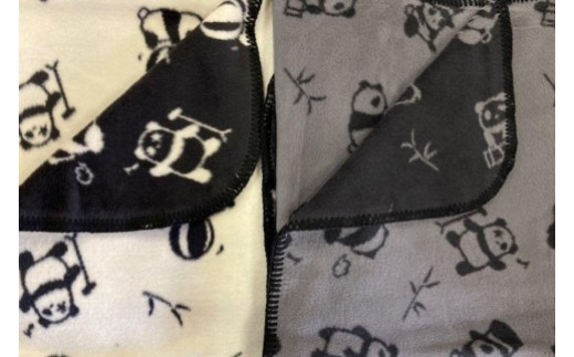 【和歌山県和歌山市】パンダ柄コットンブランケット ハーフサイズ