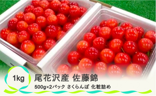 尾花沢産 さくらんぼ 佐藤錦 1kg 化粧詰め サクランボ 令和5年産 kb-snkzx1000