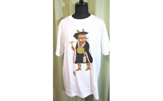 ふるさと納税 服 滋賀県 大津市 江戸時代の大津絵「鬼の念仏」をプリントしたＴシャツ（Mサイズ） プリントTシャツ／Mサイズ 江戸時代の大津絵「鬼の念仏」をプリントしたTシャツ - 滋賀県
