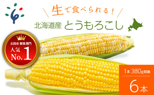 5-009s 【予約受付中】2023年8月中旬以降配送予定 北海道産スイートコーン (イエローもしくはバイカラー) とうもろこし（6本）