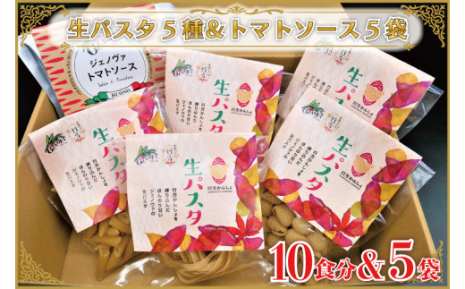 CJ-18 【行方市産さつまいも紅はるか使用】 生パスタ5種（計10食分