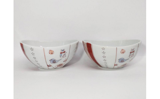 九谷焼赤絵小鉢 独特の素材 - 茶碗・めし碗