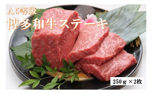 Ａ５等級博多和牛ステーキ 500ｇ（250g×2枚）【牛肉 肉 博多和牛 和牛 ステーキ 黒毛和牛 A5 国産 福岡 九州 博多 福岡県 大任町  H008-NT】