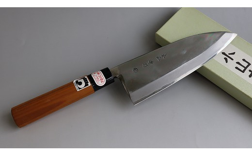 28-328 小山本手打刃物（熊本県伝統的工芸品） 白紙鋼 出刃包丁6寸 磨