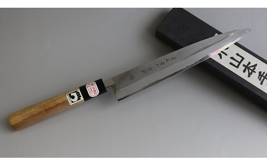 28-333 小山本手打刃物（熊本県伝統的工芸品） 青紙鋼 多層鋼刺身包丁 