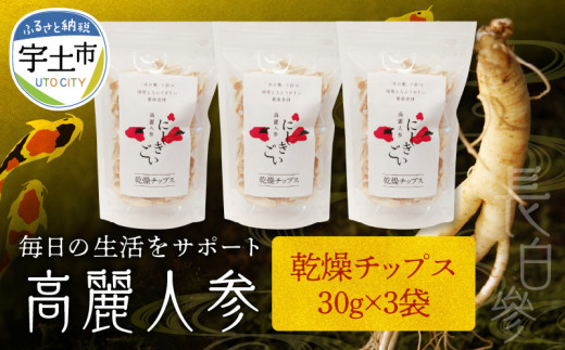 128-14 高麗人参(乾燥チップス 30g×3） - 熊本県宇土市｜ふるさと