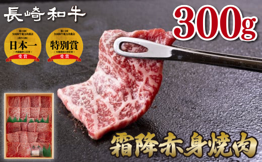 B176 長崎和牛霜降赤身焼肉(計300g)