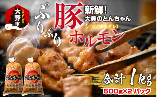 【先行予約】大美のとんちゃん（白）豚ホルモン シロ 味噌ダレ 1kg（500g×2パック）【2025年1月16日以降、順次発送】 -  福井県大野市｜ふるさとチョイス - ふるさと納税サイト