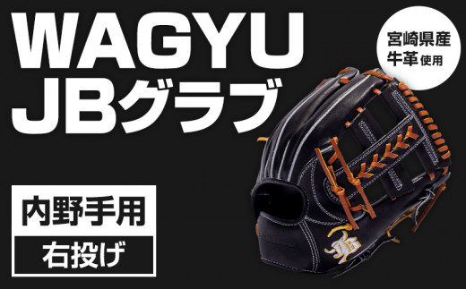 宮崎県産牛革使用 WAGYU JB 硬式用 グラブ 内野手用 JB-006S(ブラック