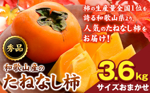 和歌山産のたねなし柿 約3.6kg 秀品《2024年10月上旬-11月下旬頃出荷》 和歌山県 紀の川市 紀の川市厳選館 柿 カキ かき ジューシー  フルーツ 秋の味覚 刃根早生 平核無柿 - 和歌山県紀の川市｜ふるさとチョイス - ふるさと納税サイト