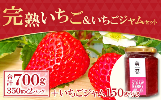 農家直送！】完熟いちご（350g×2パック）・いちごジャムセット（150g