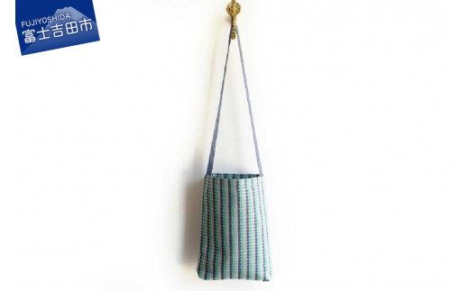 ふるさと納税 山梨県 富士吉田市 HADACHU シルクショルダーバッグ (チェック／ネイビー レッド)