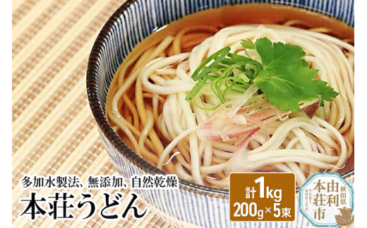 本荘うどん 1kg (200g×5束) - 秋田県由利本荘市｜ふるさとチョイス