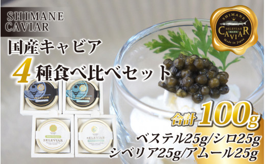 キャビア4種食べ比べセット計100g（4種各25g）