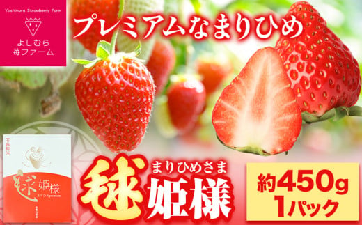 和歌山県産 毬姫様 いちご（まりひめ）450g 1パック よしむら苺ファーム 《12月上旬-3月中旬頃出荷》 和歌山県 岩出市 いちご 苺 イチゴ  まりひめ