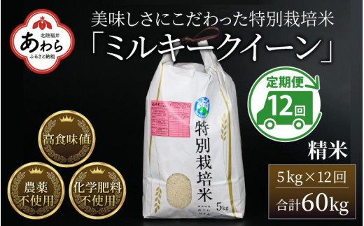 令和5年産新米】《定期便12回》 特別栽培米 ミルキークイーン 精米