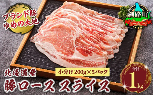 豚肉 200g×5パック（計1kg） ロース スライス 小分け 国産 北海道産 ...