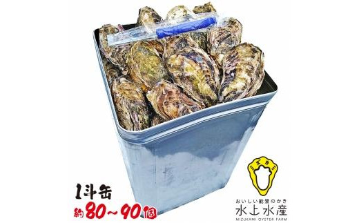 【復興支援】水上水産 能登のかき 一斗缶（約80～90個・ナイフ付