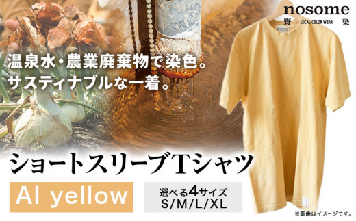 ふるさと納税 服 北海道 本別町  L:サイズ 野の色を着る。温泉水・農業廃棄物で染色したショートスリーブポケット（Ｔシャツ）AI yellow 合同会社nosome 送料… 選べるサイズ】野の色を着る。温泉水・農業廃棄物で染色した