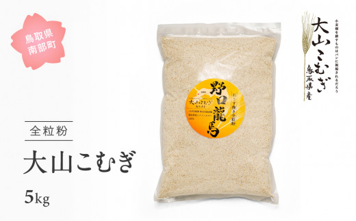 【dk05】鳥取県南部町産 大山こむぎ5kg 全粒粉　小麦 こむぎ 国産小麦 石臼挽き 福成農園