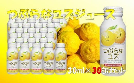 つぶらなユズジュース(計5.7L・190ml×30本)ゆず ドリンク ジュース 果汁飲料 柚子 夏みかん つぶ入り 缶ジュース  大分県産【100500200】【大分県農業協同組合北部営農経済センター】