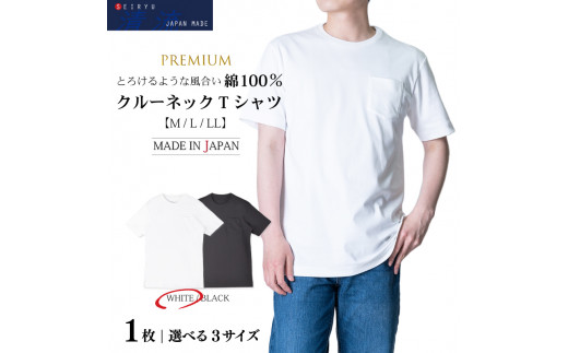 父の日】 クルーネック 半袖 Tシャツ 1枚 白 スビンプラチナム 綿100