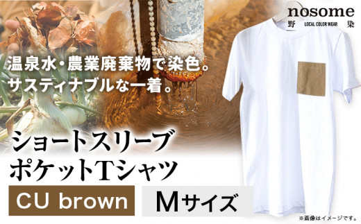 ふるさと納税 服 北海道 本別町  M:サイズ 野の色を着る。温泉水・農業廃棄物で染色したショートスリーブポケット（Ｔシャツ）CU brown 合同会社nosome 送料無… M:サイズ】野の色を着る。温泉水・農業廃棄物で染色したショート