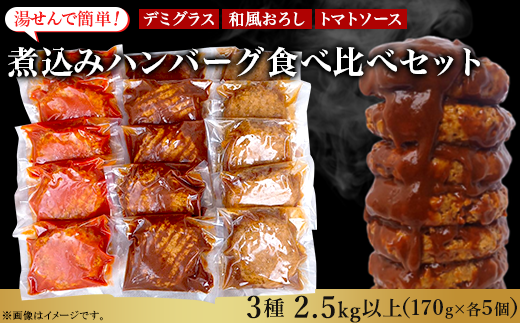 ふるさと納税 福岡県 大野城市 煮込みハンバーグ 3種類の食べ比べ
