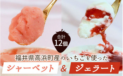 福井県高浜町産のいちごを使った、シャーベット6個 ジェラート6個 - 福井県高浜町｜ふるさとチョイス - ふるさと納税サイト