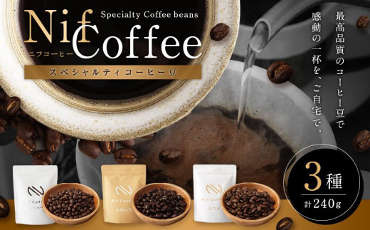 コーヒー豆3種飲み比べ：Nif Coffee(ニフコーヒー)川崎市 - 神奈川県