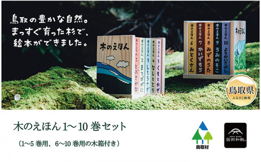 F25-008 木のえほん1～10巻セット（各専用木箱付き） - 鳥取県