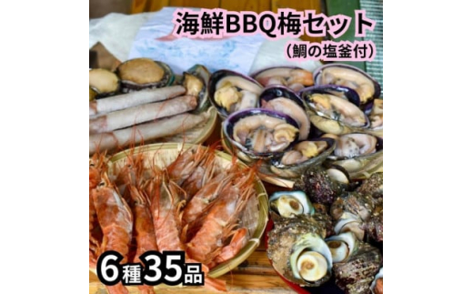 海鮮バーベキューセット7種54品(鯛の塩釜付)BBQ10人前 CAS冷凍