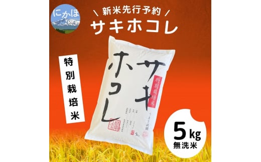 令和5年産新米予約】【無洗米】特別栽培米サキホコレ5kg - 秋田県