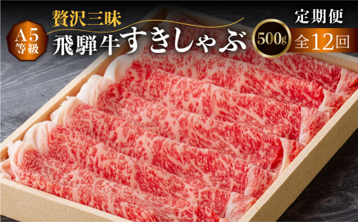 《定期便》飛騨牛ロースすきやき、しゃぶしゃぶ　贅沢三昧定期便 12回 1年間 ロースすき焼き しゃぶしゃぶ 牛肉 国産 A5 等級 だるまミート  岐阜県 白川村 贅沢 冷凍 300000円 30万円 [S413]