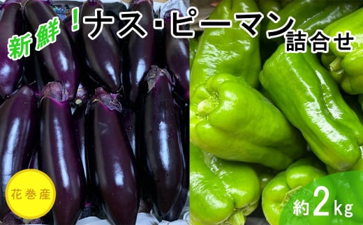 新鮮野菜 ナス・ピーマン詰合せ 約2kgセット 【1638】 - 岩手県花巻市