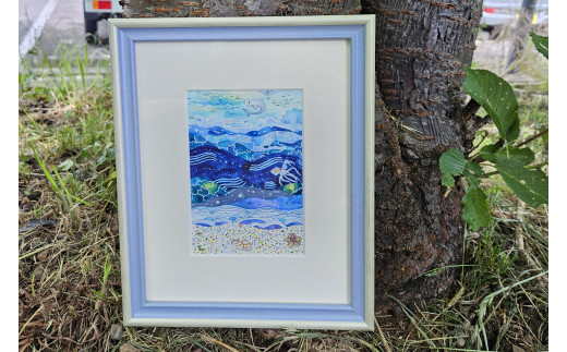 油絵　ふるさとの海 油絵 ふるさとの海