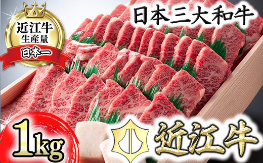 4等級以上】近江牛バラ焼肉希少部位【1kg】折箱入り 【H010SM-C