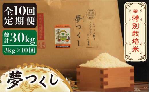 全10回定期便】【先行予約・令和6年産】特別栽培米 夢つくし 3kg 《築上町》【Nouhan農繁】 [ABAU032] 精米 米 ご飯 ごはん こめ  コメ 98000円 9万8千円 - 福岡県築上町｜ふるさとチョイス - ふるさと納税サイト