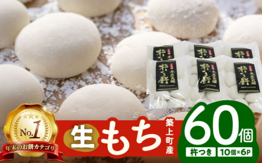 【順次発送】築上町産 本格 杵つき 生もち 60個 (10個×6パック