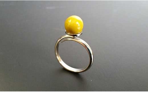【福岡県八女市】【本漆塗】漆玉リング(黄色)