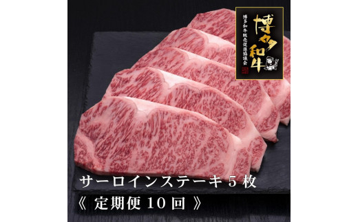 【福岡県大川市】(全10定期便)【A5〜4等級】博多和牛サーロインステーキ 200g×5枚