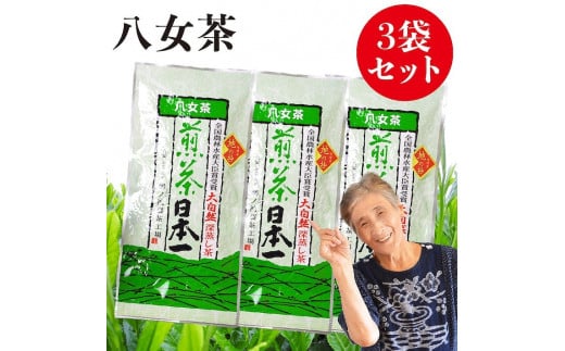 【福岡県八女市】自社製造の深蒸しの八女茶!地の抄(ちのしょう)100g入り3袋入り