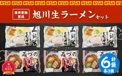藤原製麺 製造 旭川 生ラーメンセット (山頭火あわせ、みづの )各2袋 ...