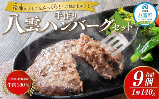 八雲ハンバーグセット 140g×9個【 はんばーぐ 牛肉 国産 肉 にく ニク
