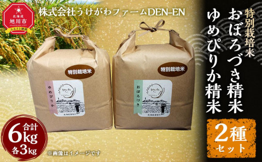 特別栽培米 2種セット 計6kg（3kg×2袋)(ゆめぴりか/おぼろづき