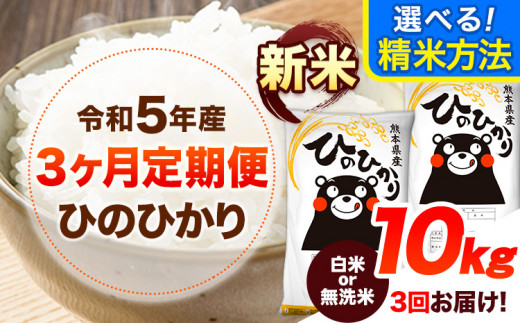 3ヶ月定期便】 新米 令和5年産 無洗米 も 選べる ひのひかり 10kg (5kg