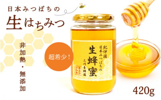 三川養蜂園で採れた日本みつばちの生はちみつ 420g / 和歌山県 田辺市